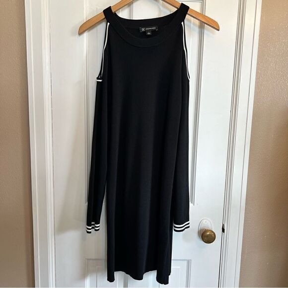 I-N-C Womens black cold shoulder Sweater Dress - Picture 3 of 8